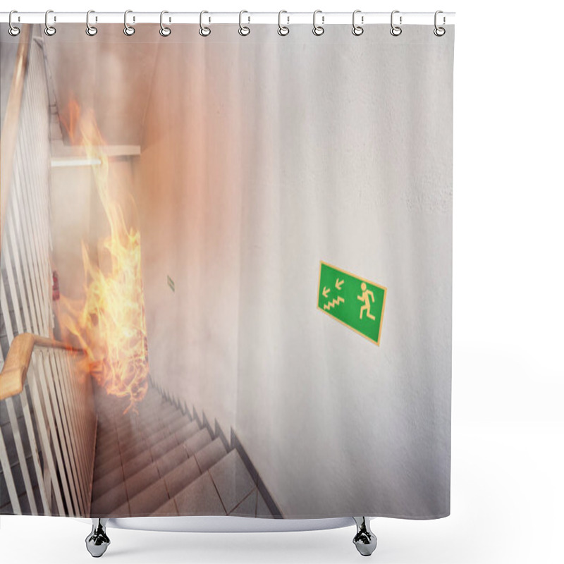 Personality  Fire In A Residential Building Shower Curtains