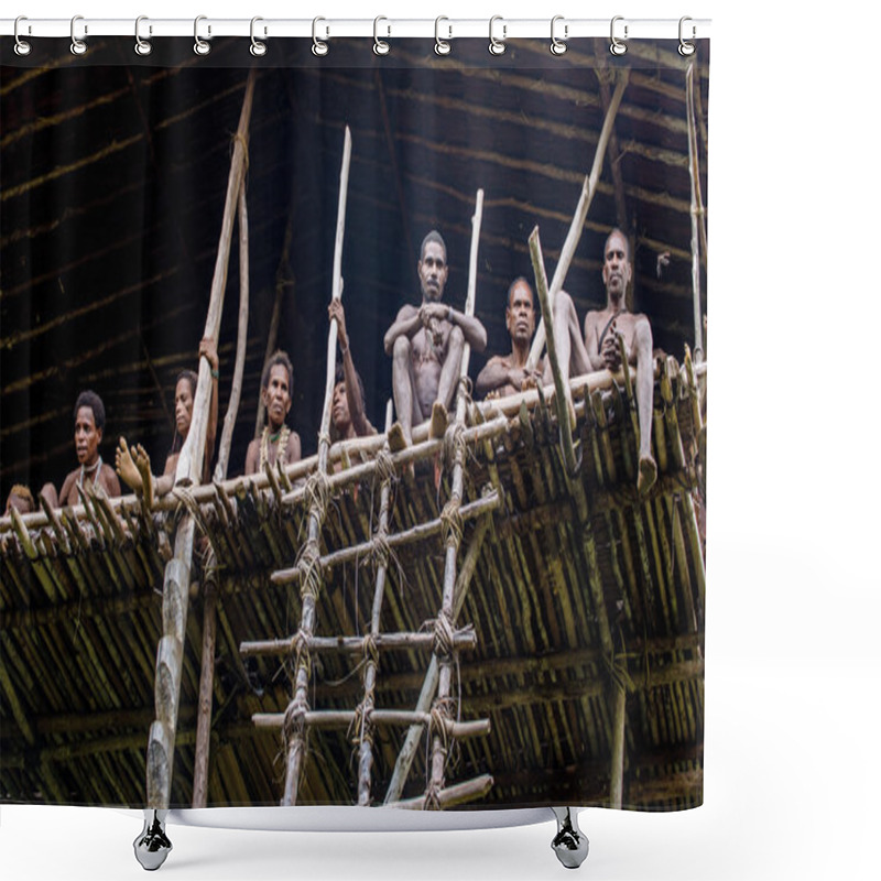 Personality  Group People Of Papuan Korowai Tribe Shower Curtains