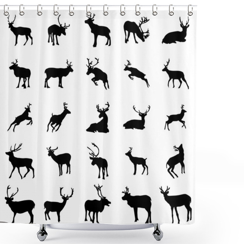 Personality  Deer Silhouette Set Shower Curtains