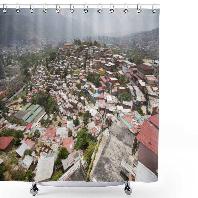 Personality  Slum District Of Caracas With Small Wooden Coloured Houses Shower Curtains