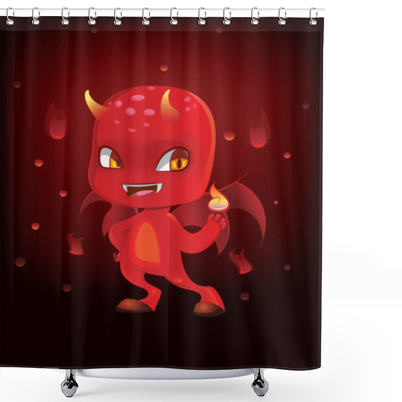 Personality  Cute Scary Devil Shower Curtains