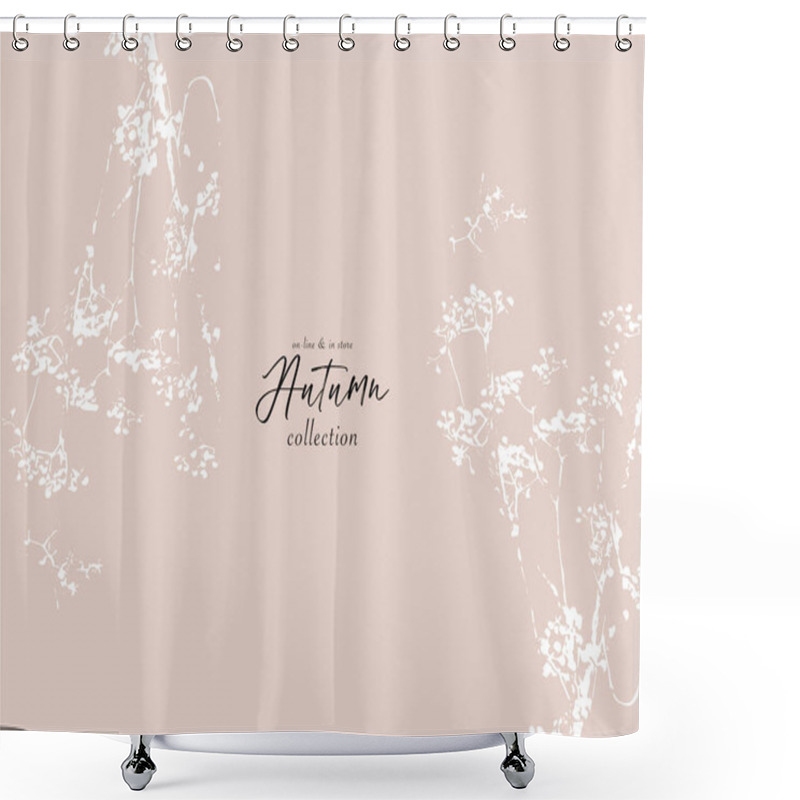 Personality  Floral Rustic Background With Hand Drawn Doodle Flowers And Botanical Elements Shower Curtains