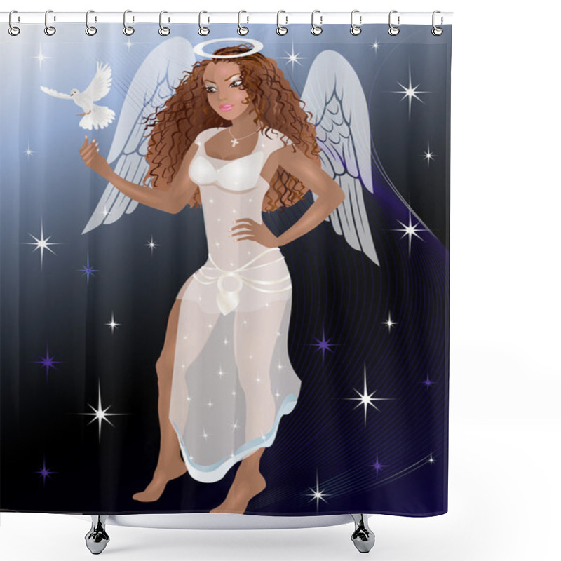 Personality  Angel Woman Shower Curtains