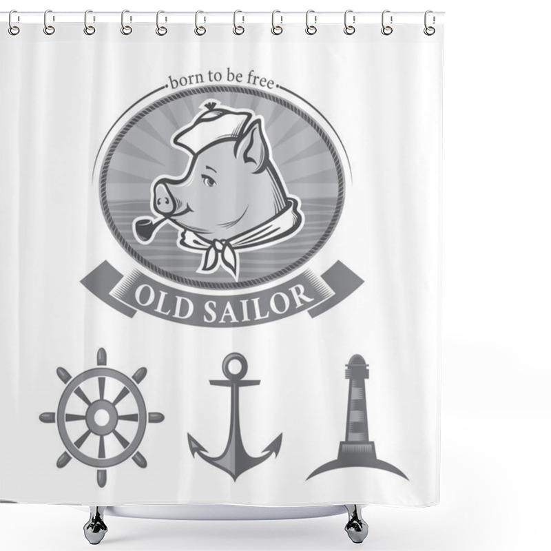 Personality  Old Sailor Shower Curtains