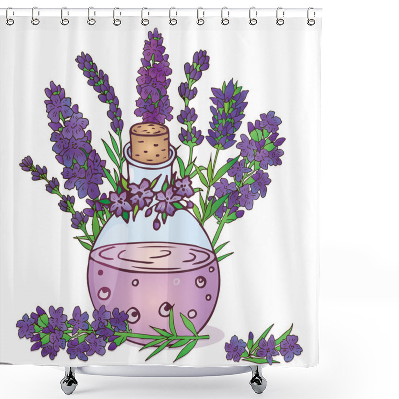 Personality  Lavender Flowers And Oil Shower Curtains