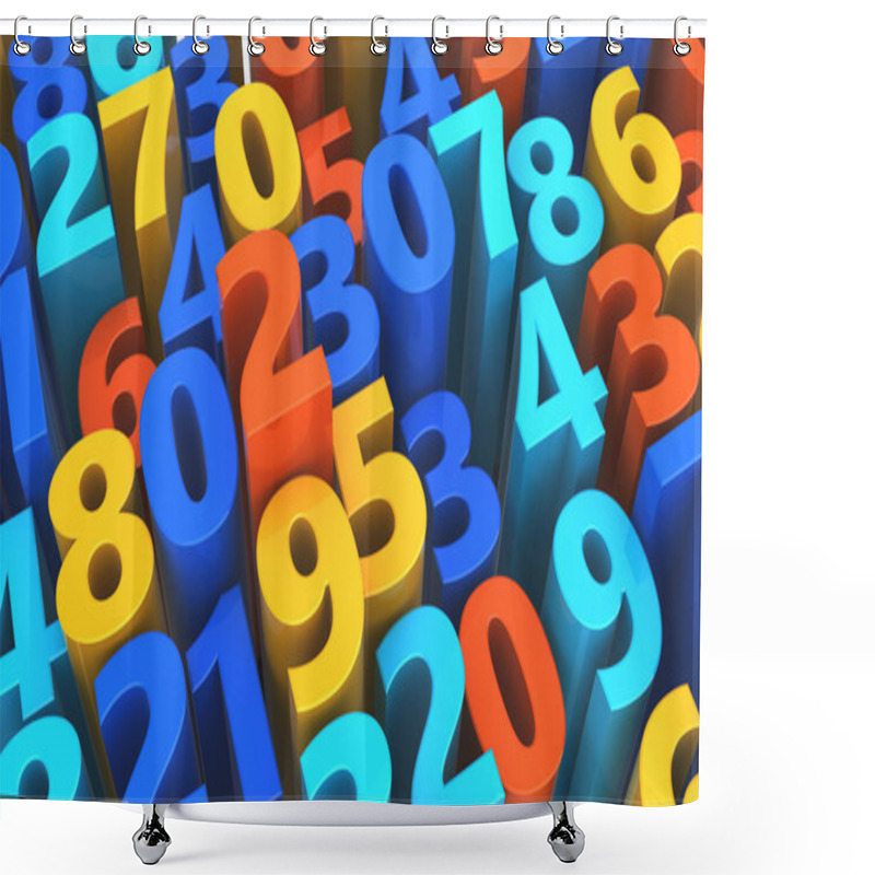 Personality  Illustration Of Numbers Chaos Shower Curtains