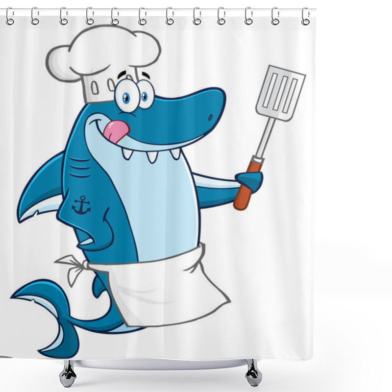 Personality  Shark Cartoon Mascot  Shower Curtains