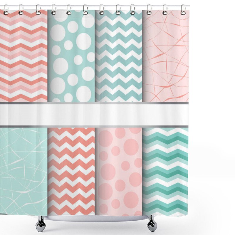 Personality  Set Of Seamless Patterns Shower Curtains