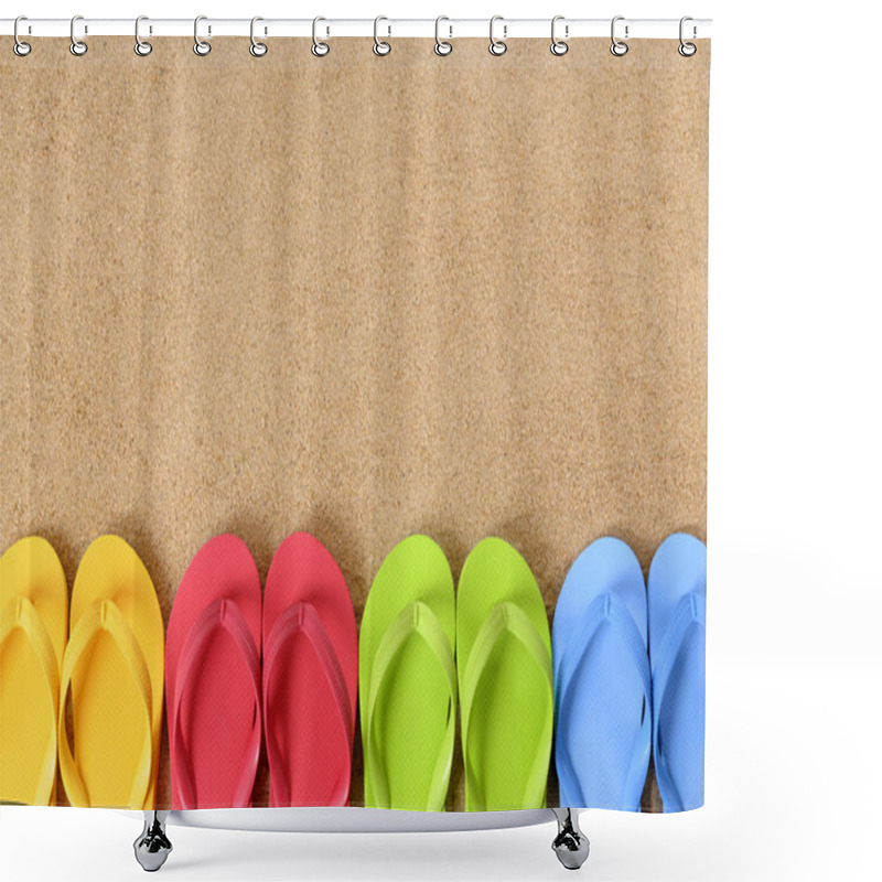 Personality  Row Of Flip Flops Shower Curtains