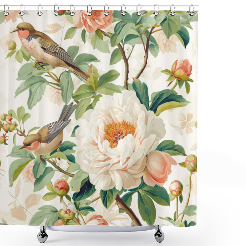 Personality  Blossom Patterns. Print Design Seamless Patterns. Nature S Serenity In Painterly Detail, Featuring Subdued Tones, Vector Graphics Shower Curtains