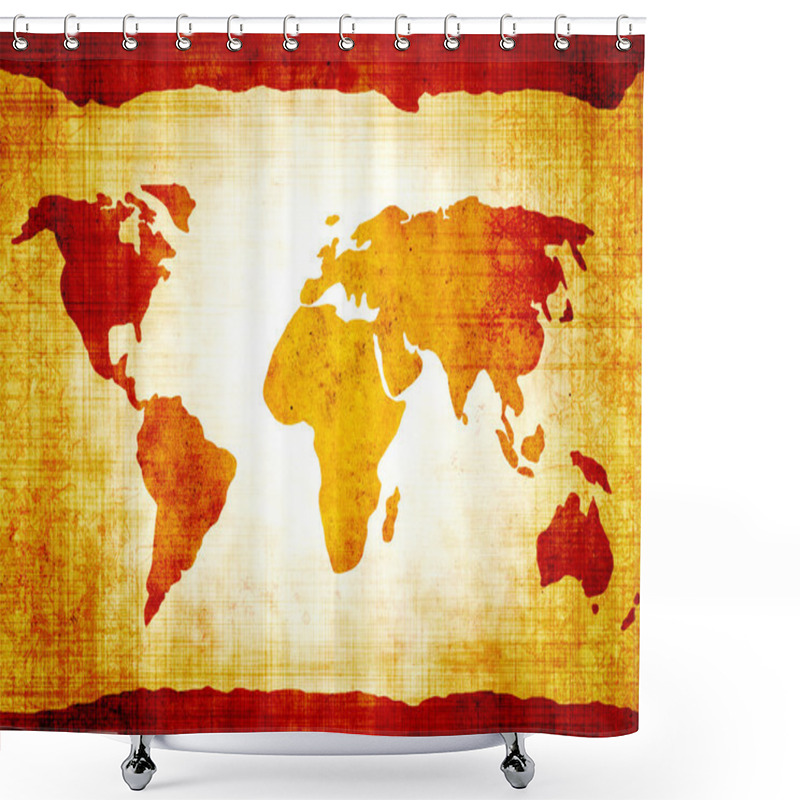 Personality  Ancient Map Of The World Shower Curtains