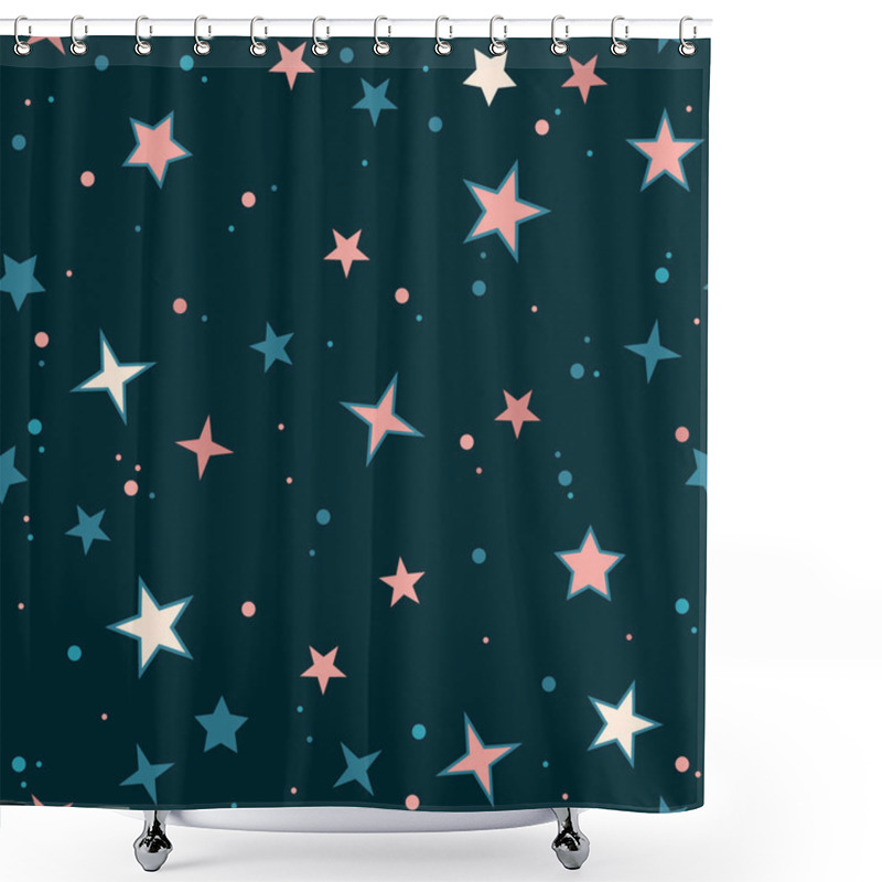 Personality  Vector Seamless Pattern With Stars Shower Curtains