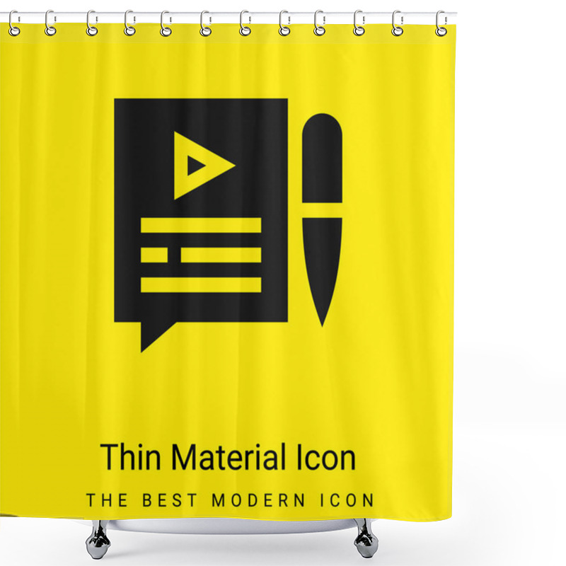 Personality  Blog Minimal Bright Yellow Material Icon Shower Curtains