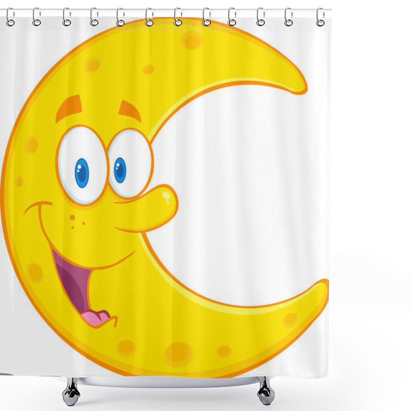 Personality  Smiling Moon Cartoon Mascot Character Shower Curtains