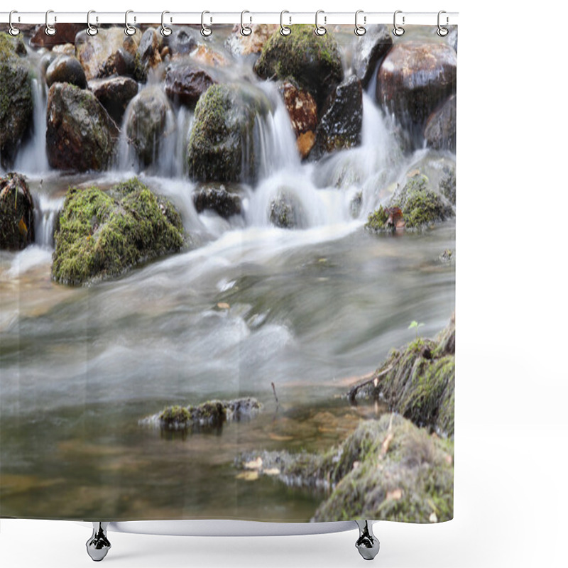 Personality  Creek With Rocks Spring Scene Shower Curtains