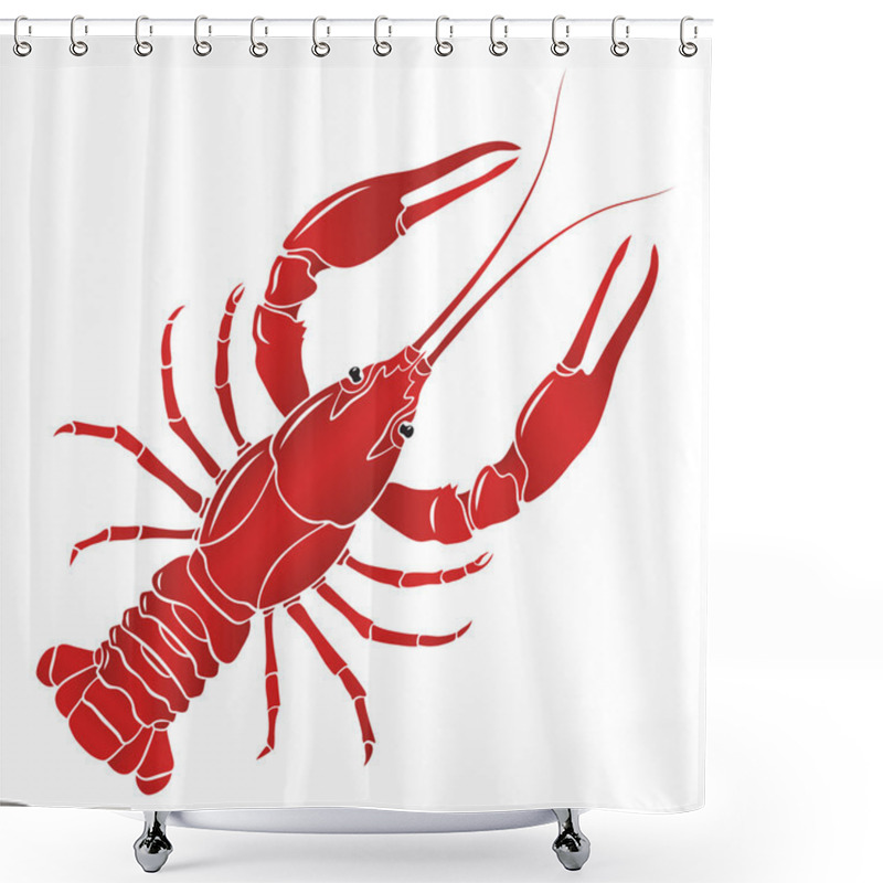 Personality  Vector Boiled Red Crayfish, Crawfish Shower Curtains