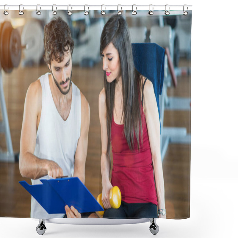 Personality  Woman Training In A Gym Shower Curtains