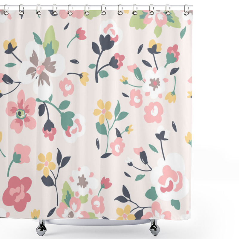 Personality  Seamless Spring Cute Rose Flower Pattern Background Shower Curtains