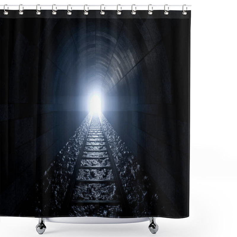 Personality  The Rail In The Cave, Perspective Background Shower Curtains