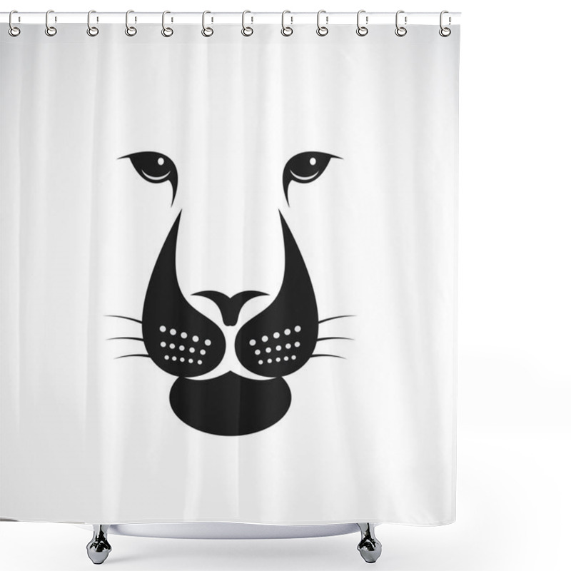 Personality  Vector Image Of An Lions Face  Shower Curtains