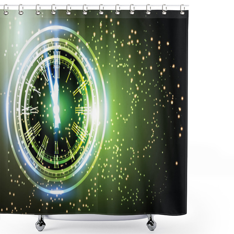 Personality  Old Clock Holiday Lights. Shower Curtains