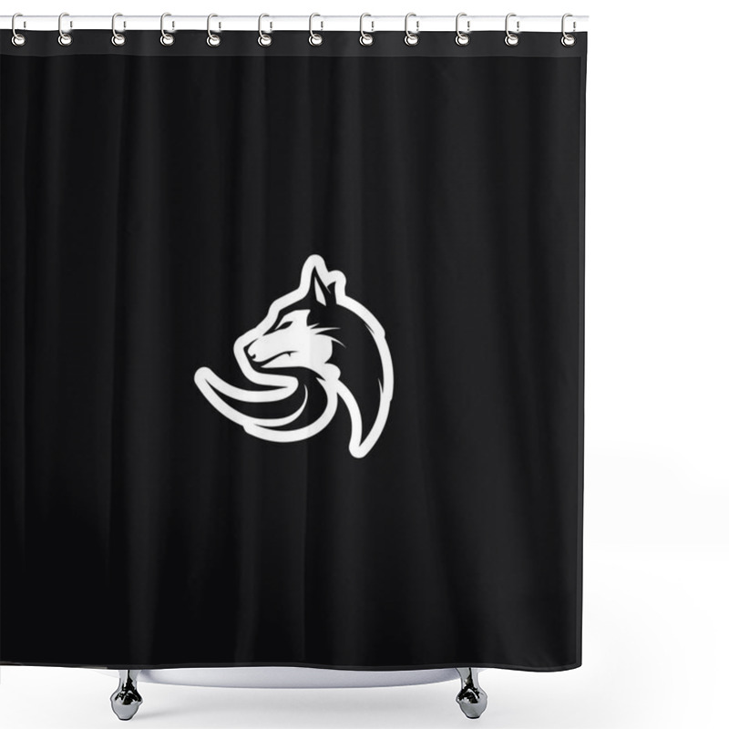 Personality  Wolves Logo, Fox, Wolf Head, Animal Vetor And Logo Design Wild  Roar Dog Illustration, Abstract For Game Logo Symbol Head Animal Shower Curtains