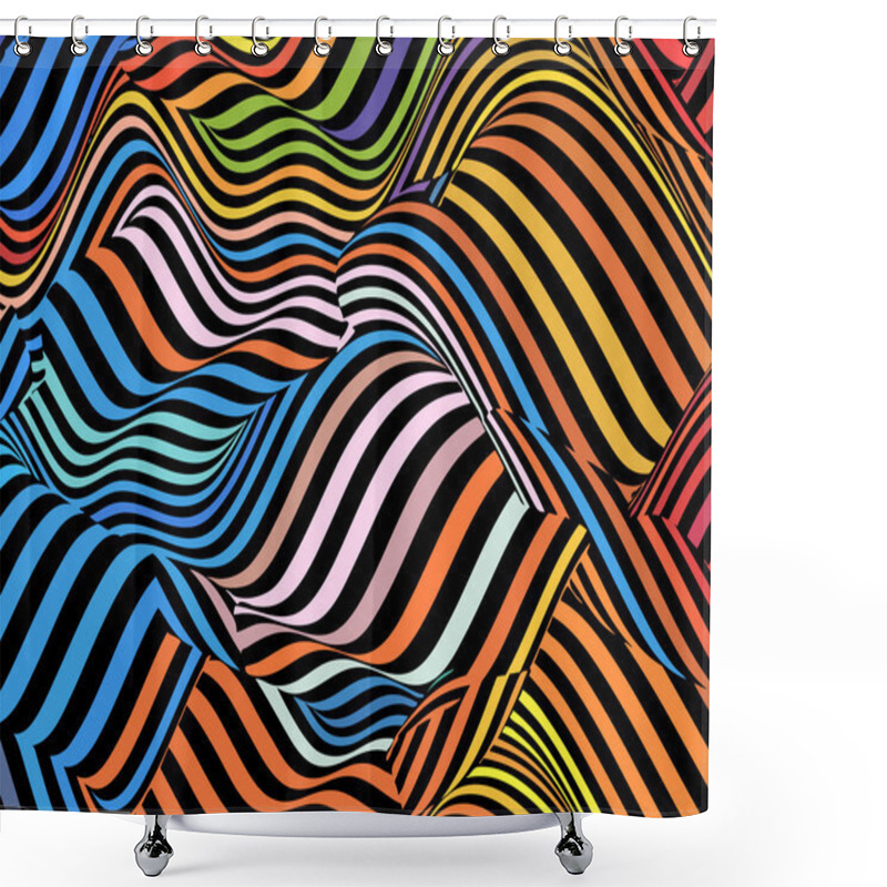 Personality  Abstract Wave Background Shower Curtains