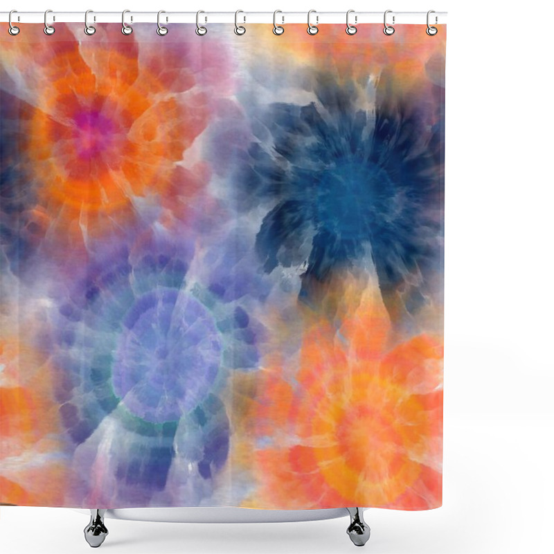 Personality  Seamless Tie Dye Spiral Fashion Print Swatch Shower Curtains