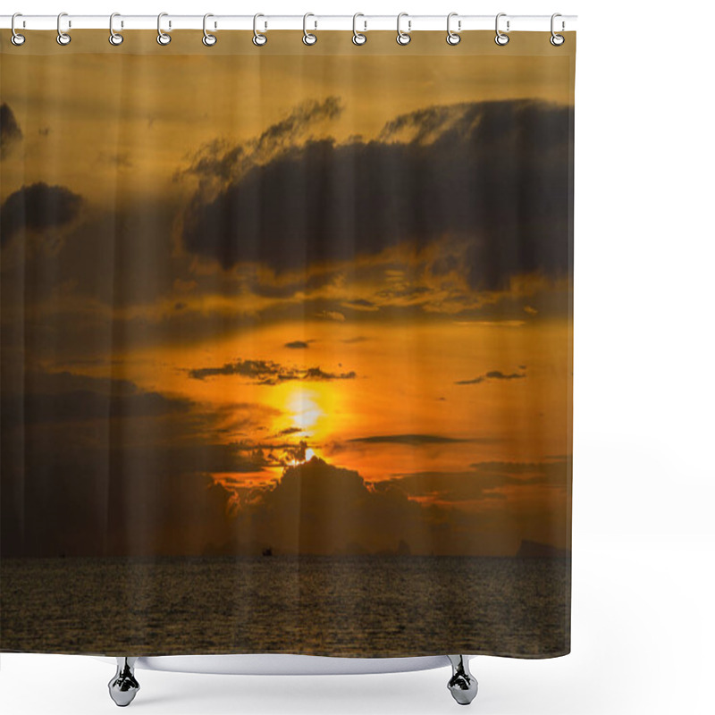 Personality  Wonderful Dramatic Sunset Over The Sea Water , Thailand Shower Curtains