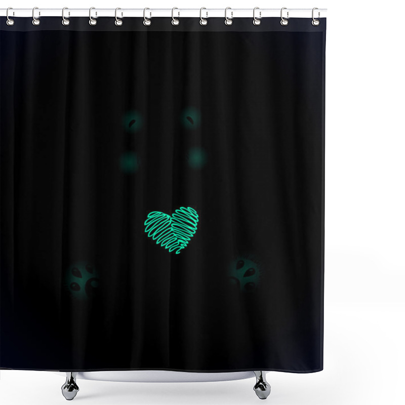 Personality  Hand Drawn Furry Teddy Bear With A Heart In Paws. Shower Curtains