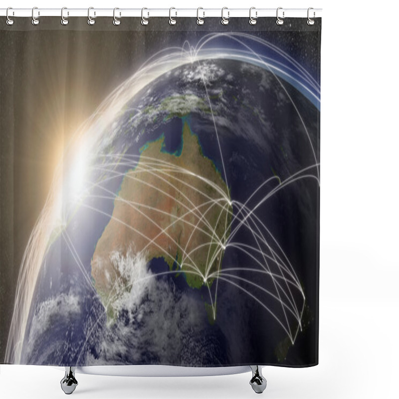 Personality  Network Over Australia Shower Curtains