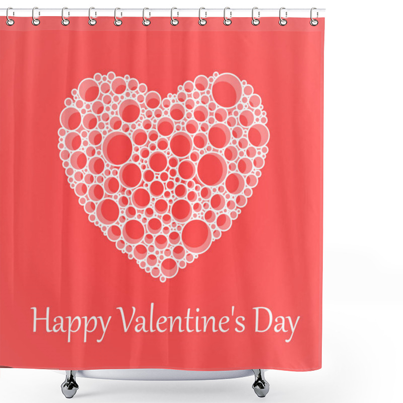 Personality  Vector Card For Valentine's Day With Heart. Shower Curtains