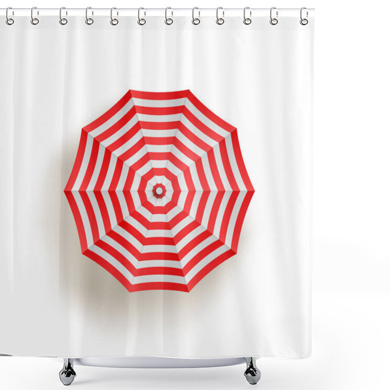 Personality  Sun Lounger Under An Umbrella On Beach. Top View Shower Curtains