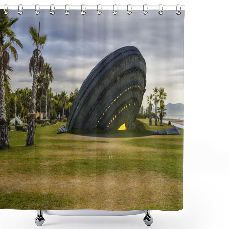 Personality  Crashed Futuristic Spaceship UFO  Shower Curtains