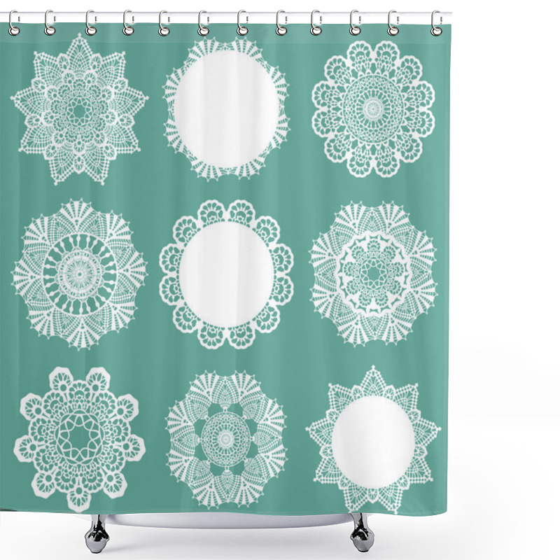 Personality  Set Of Lace Napkins - For Design And Scrapbook - In Vector Shower Curtains