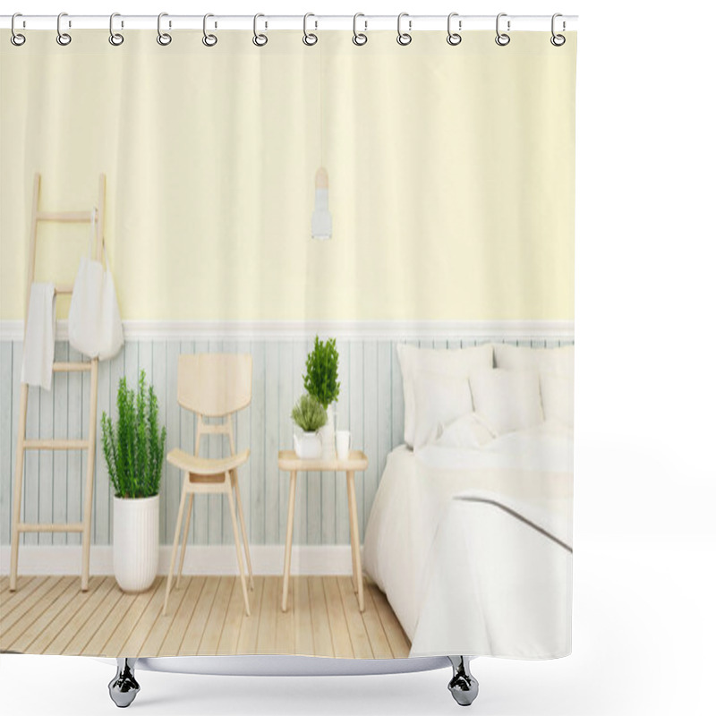 Personality  Bedroom And Living Pastel Design - 3d Rendering Shower Curtains