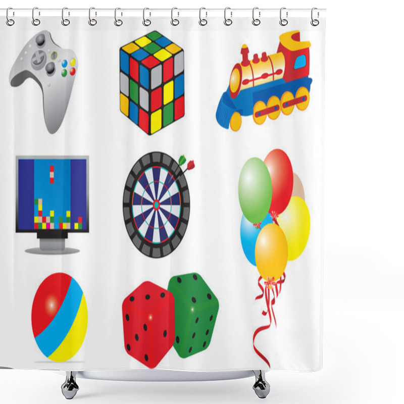 Personality  Games & Toys Icons Shower Curtains