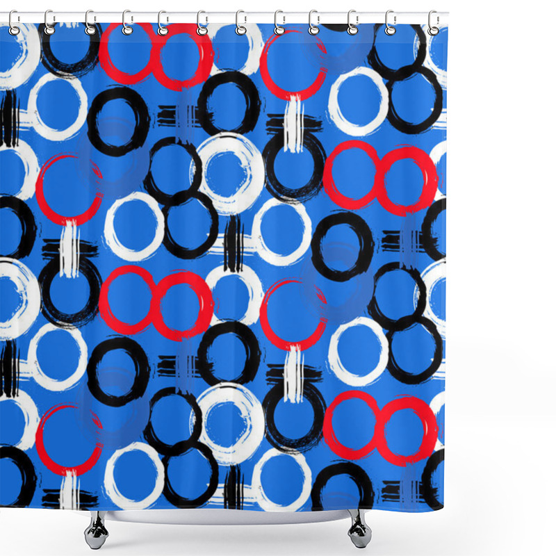 Personality  Pattern With Painted Circles And Crosses Shower Curtains