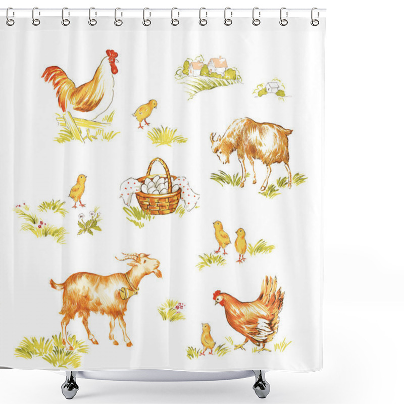 Personality  Easter In The Countryside. Shower Curtains