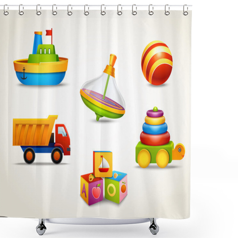 Personality  Toys Icons Set Shower Curtains