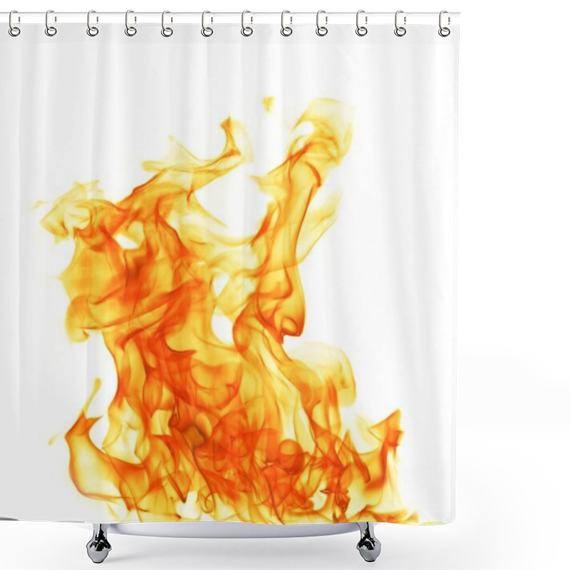 Personality  Fire Flame Isolated On White Backgound Shower Curtains