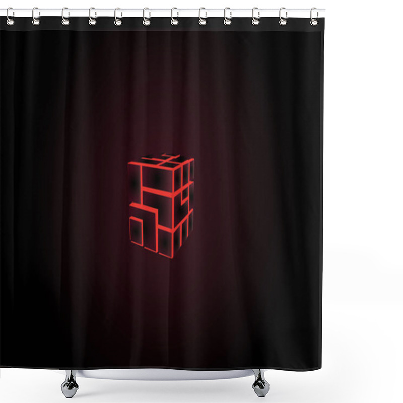 Personality  Mysterious Cube Shower Curtains