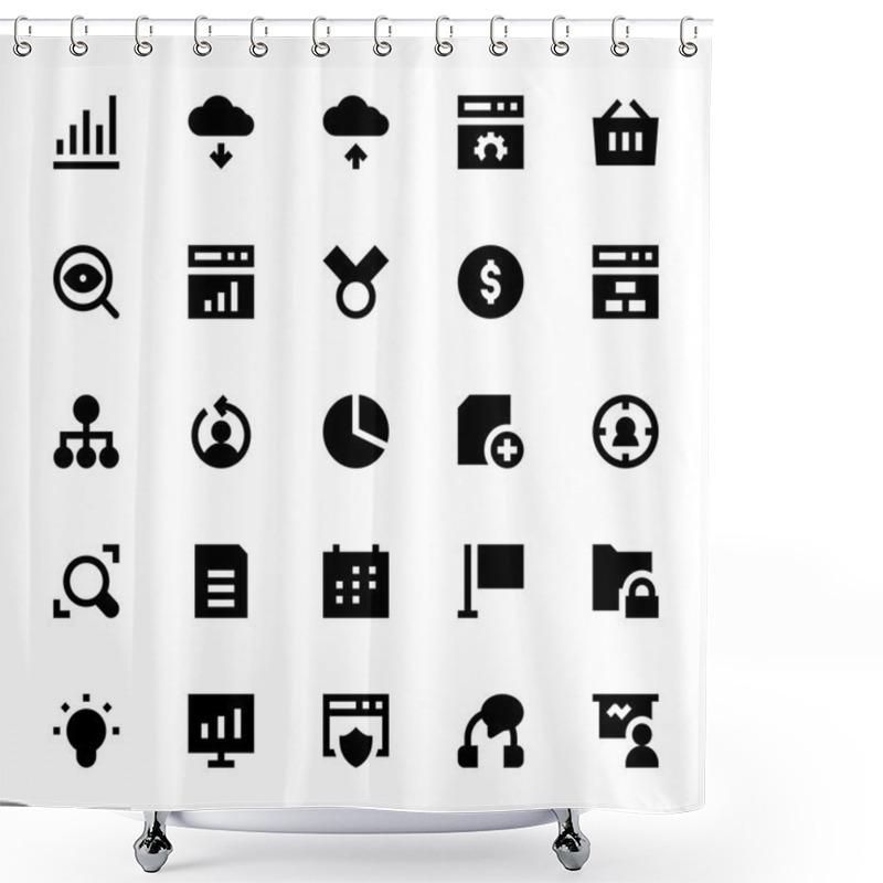 Personality  SEO Web Optimization Vector Icons 2 Shower Curtains