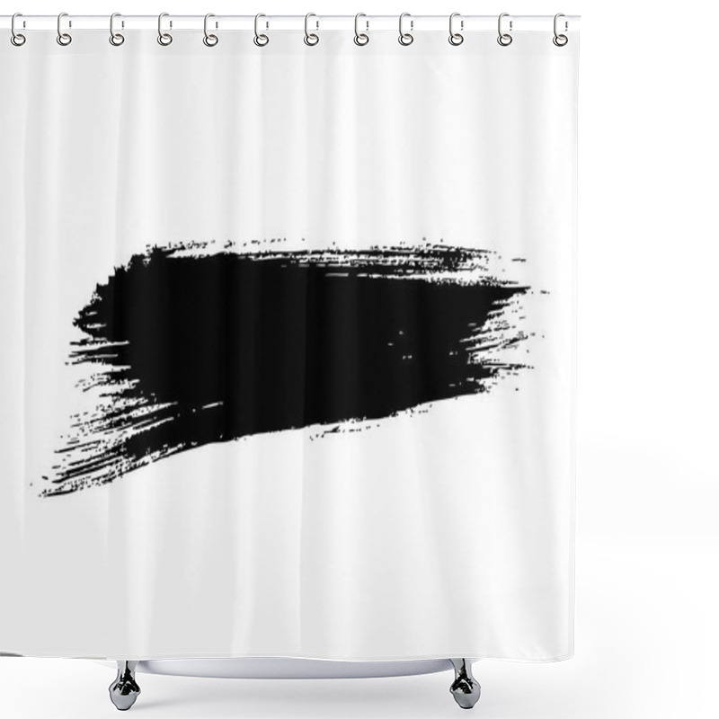 Personality  Black Grunge Line Isolated On White Background Shower Curtains