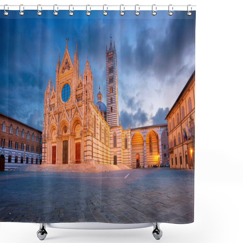 Personality  Siena. Cityscape Image Of Siena, Italy With Duomo Cathedral During Sunrise. Shower Curtains