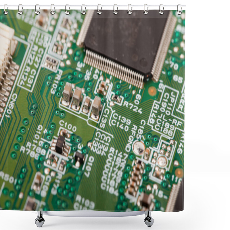 Personality  Circuit Board With Electronic Components Shower Curtains