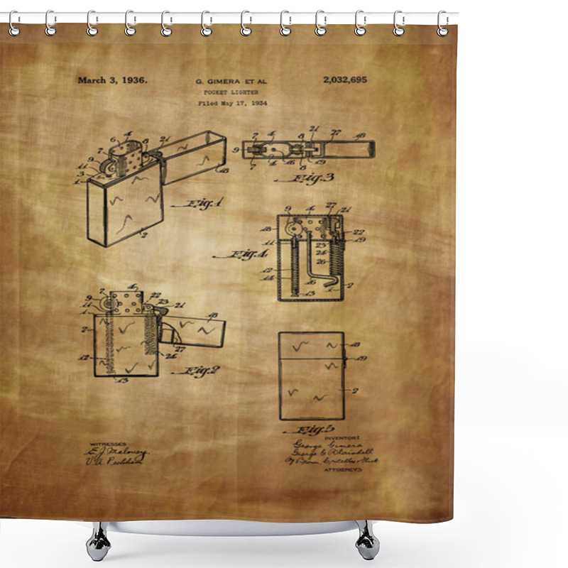 Personality  Lighter Patent From 1934 Shower Curtains