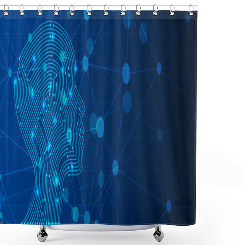 Personality  Conceptual Technology Illustration Of Artificial Intelligence Shower Curtains