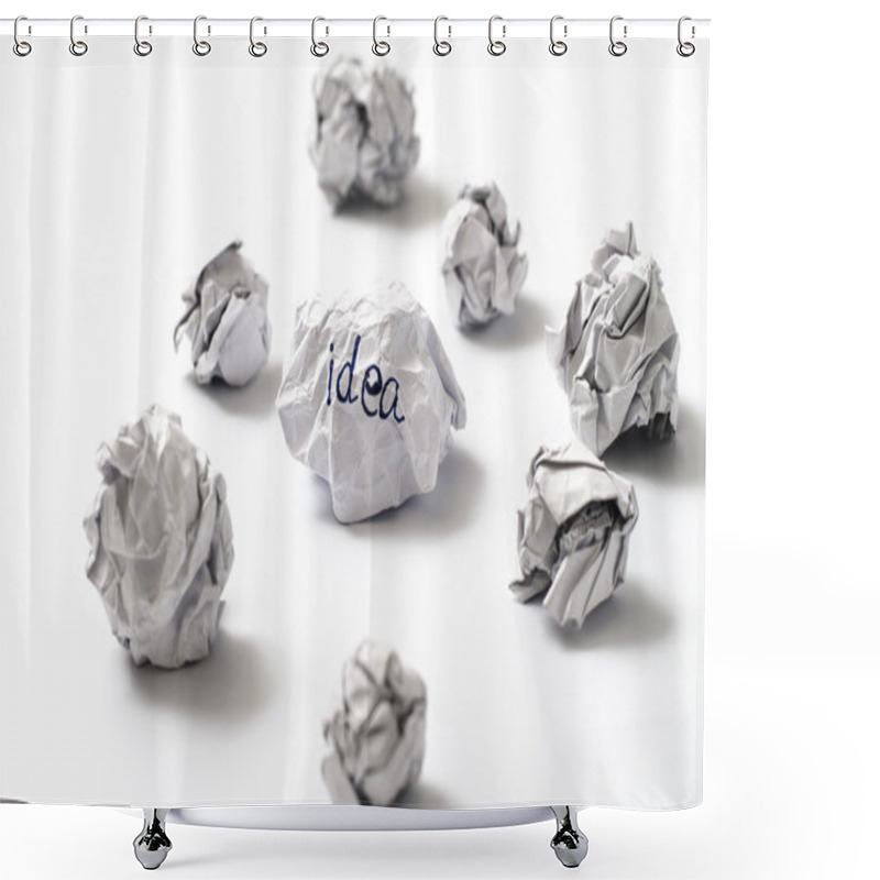 Personality  Crumpled Paper Ball Shower Curtains