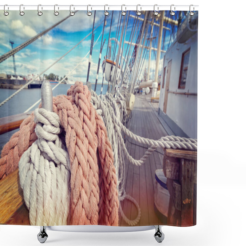 Personality  Ropes On A Sailboat Shower Curtains